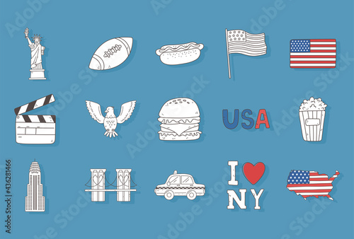 american stuff outline set