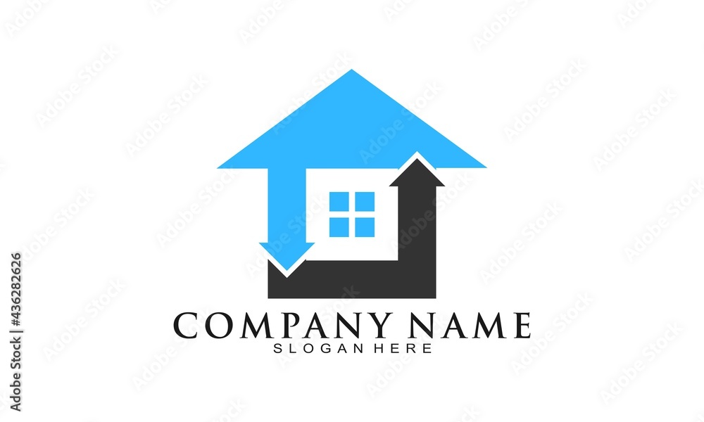 Fototapeta premium House recycle symbol logo
