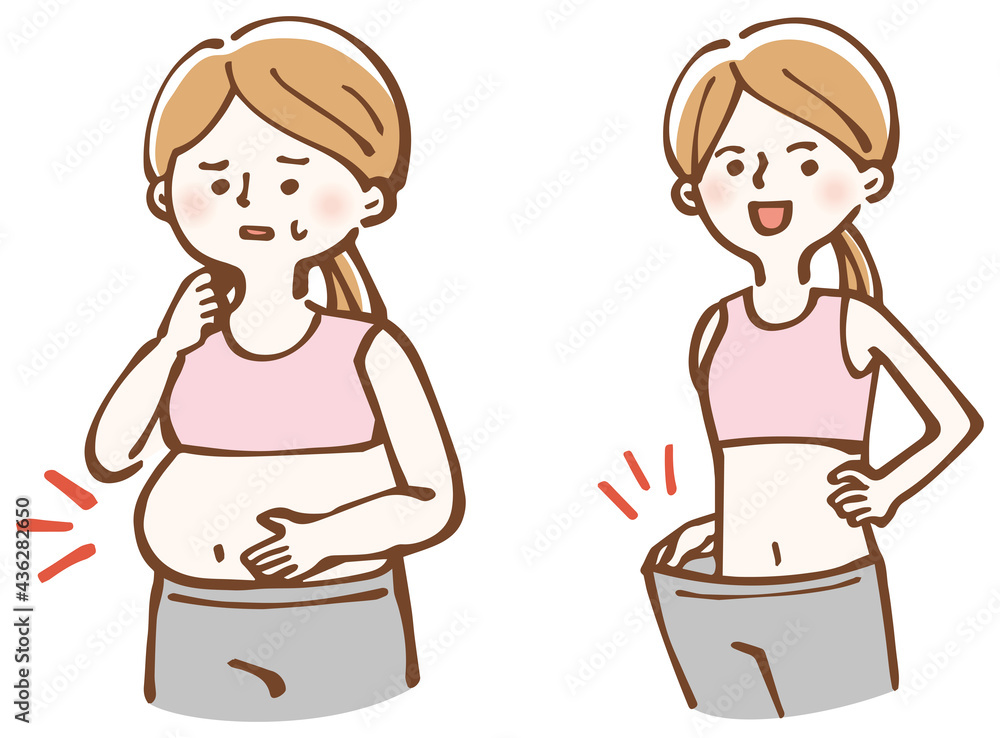 ダイエットのビフォーアフター イラスト Stock Vector Adobe Stock ダイエットのビフォーアフター イラスト Stock Vector Adobe Stock