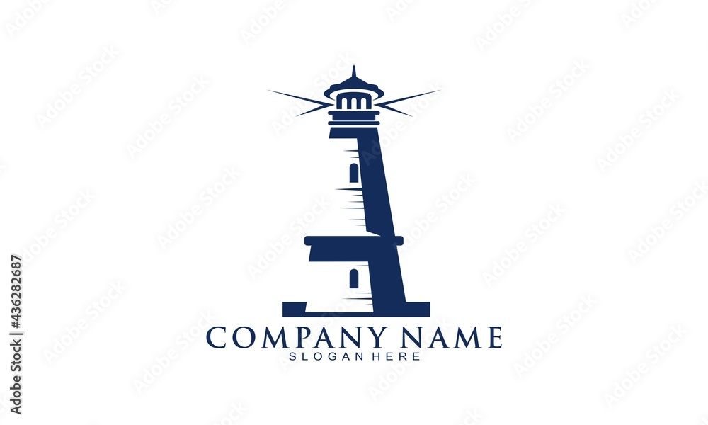 Lighthouse building vector logo
