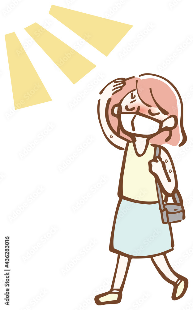 熱中症 女性 全身 イラスト 熱中症 女性 全身 イラスト