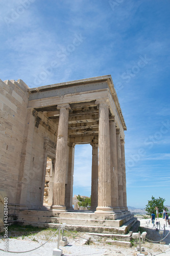 Karyatides statues, Erehtheio, on the Acropolis in Athens, Greece photo