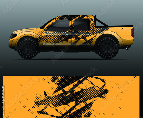 Truck decal graphic wrap vector, abstract background