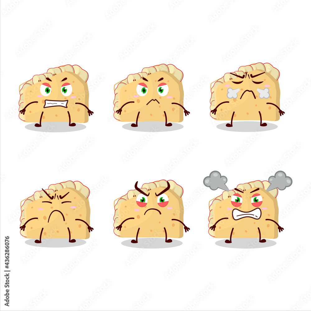 Fototapeta premium Apple sandwich cartoon character with various angry expressions