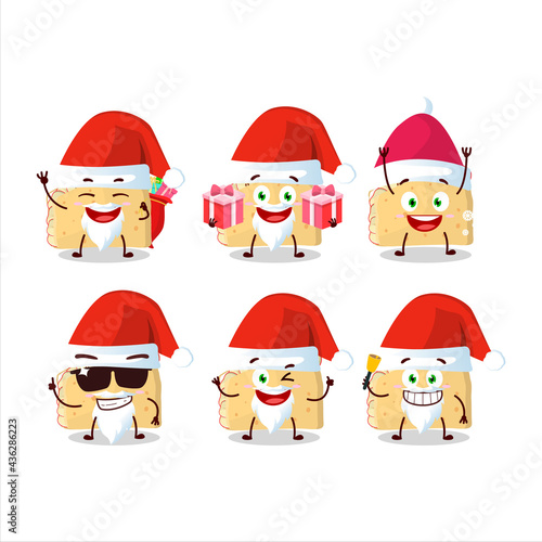Santa Claus emoticons with apple sandwich cartoon character