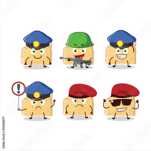 A dedicated Police officer of apple sandwich mascot design style