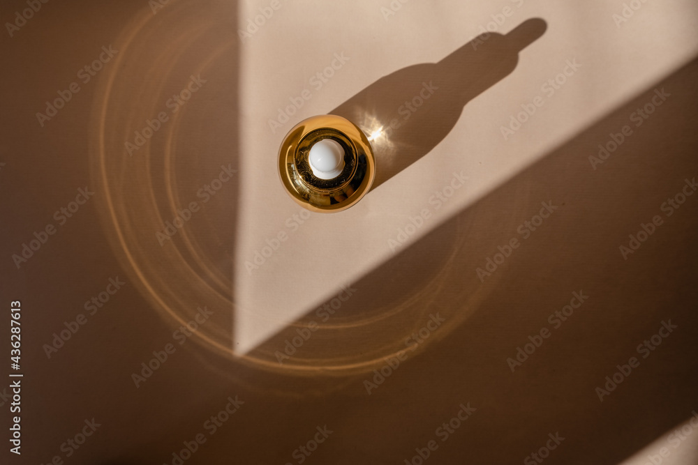 Eco Mineral oil in Amber glass bottles with pipette. Transparent hyaluronic serum gel and skin care concept. Top horizontal view copyspace Eco Mineral oil in Amber glass bottles with pipette. Transparent hyaluronic serum gel and skin care concept. Top horizontal view copyspace