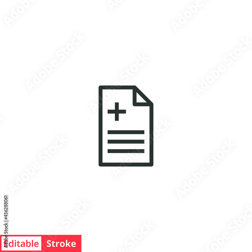 Sick leave line icon. Simple outline style. Work, aid, day, employee, job, off, hospital report information concept. Vector illustration isolated on white background. Thin line. Editable stroke EPS 10