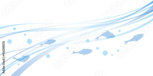 魚の影と水流のイメージ