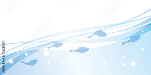 魚の影と水流のイメージ