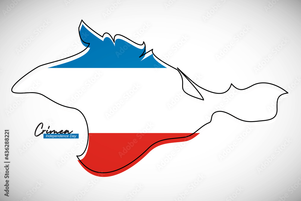 Happy independence day of Crimea. Creative national country map with