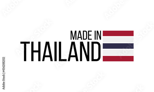 made in thailand, vector logo colored thai flag
