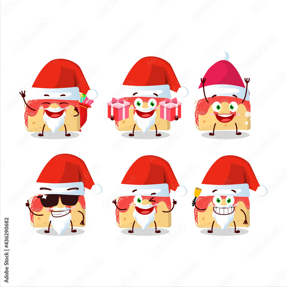 Santa Claus emoticons with strawberry sandwich cartoon character