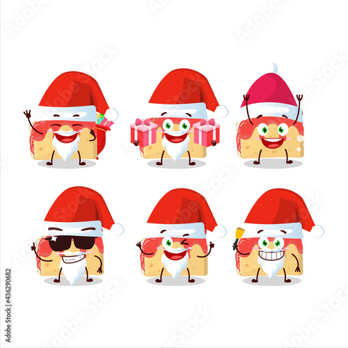 Santa Claus emoticons with strawberry sandwich cartoon character