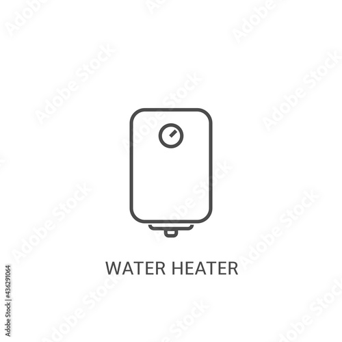 Water heater outline vector icon for your web mobile app logo design