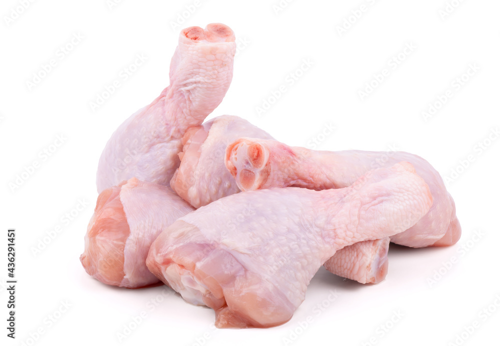 group of raw chicken drumsticks isolated on white background group of raw chicken drumsticks isolated on white background