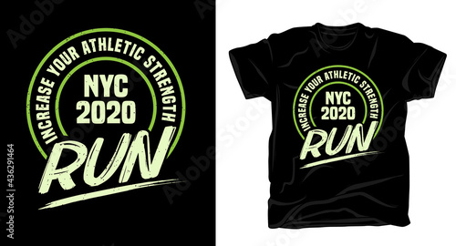 Run typography for t-shirt design