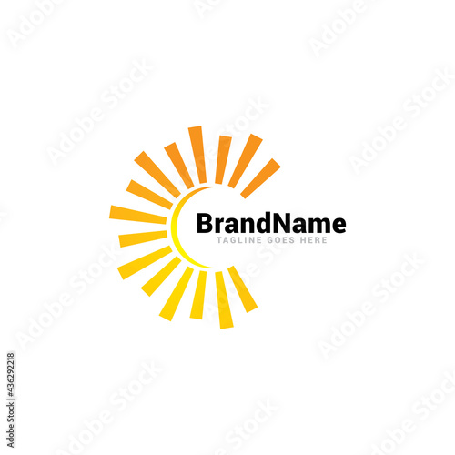 sun logo icon vector template.