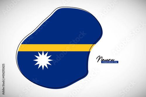 Free Download Happy independence day of Nauru. Creative national country map with Nauru flag vector illustration - GFXLoad