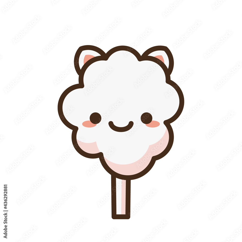 Fototapeta premium Cotton candy emoji vector character.