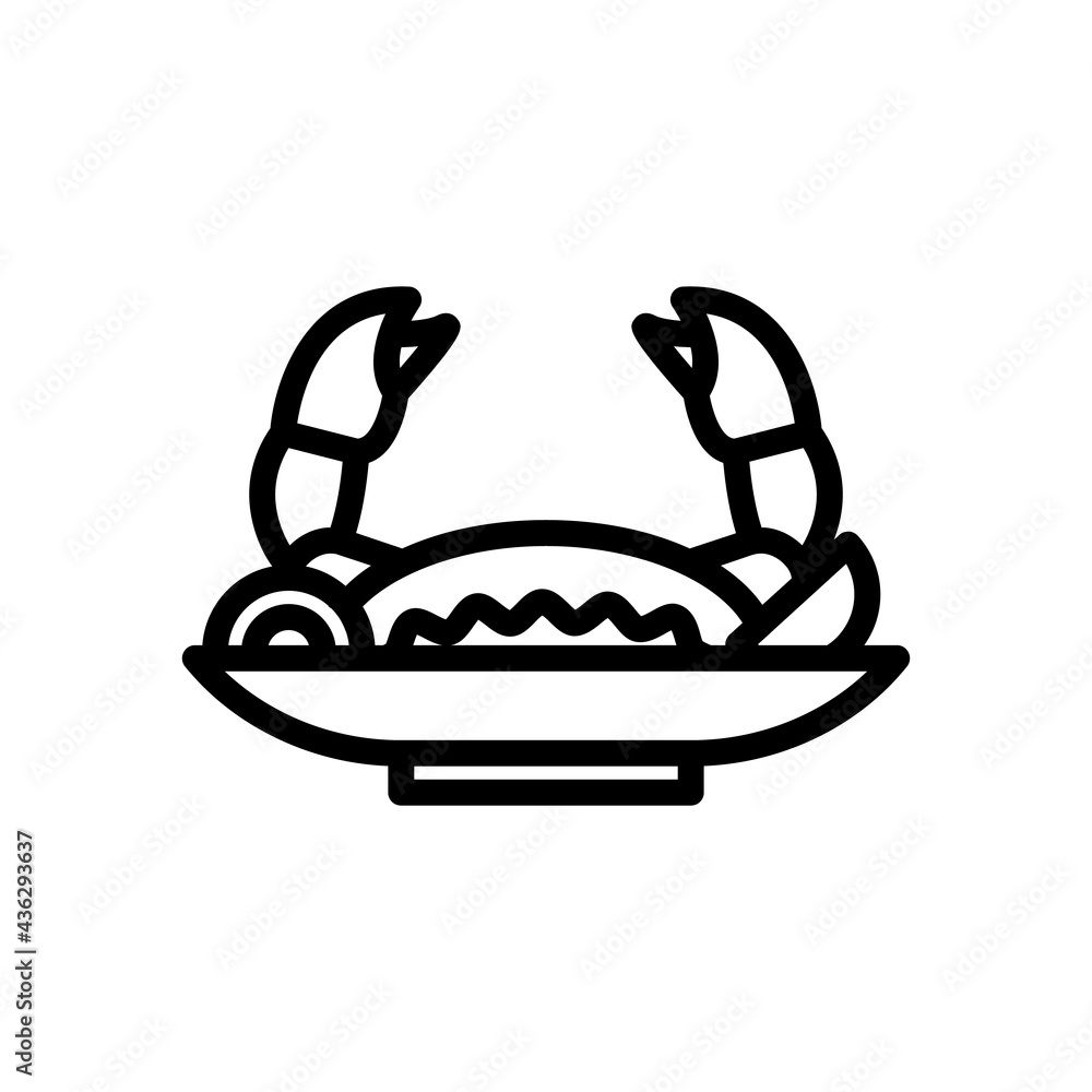Crab Vector Icon in Outline Style. Crab is one of the Seafood Dishes. Vector illustration icon can be used for an app, website, or part of a logo. Crab Vector Icon in Outline Style. Crab is one of the Seafood Dishes. Vector illustration icon can be used for an app, website, or part of a logo.