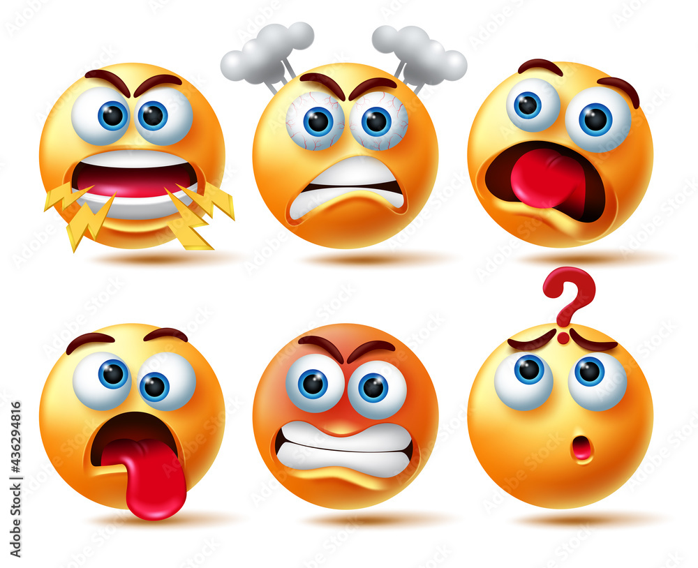 Crazy emoji character Royalty Free Vector Image