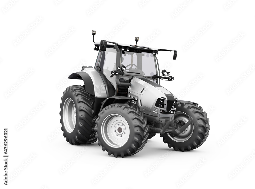 3d render gray tractor illustration on white background with shadow 3d render gray tractor illustration on white background with shadow