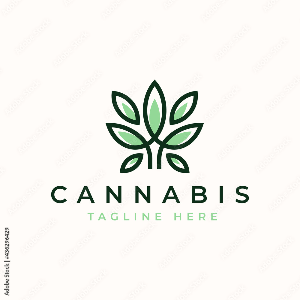 Cannabis Leaf Logo Template. Vector Illustration Cannabis Leaf Logo Template. Vector Illustration