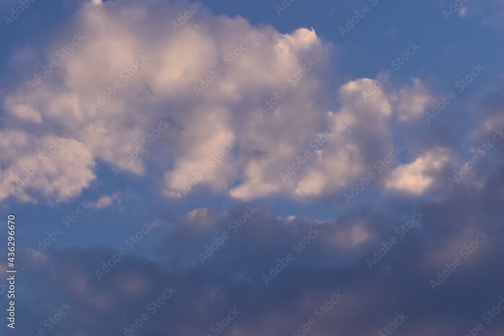 Beautiful view of blue cloudy sky background