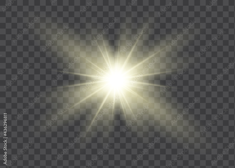 Vector transparent sunlight special lens flare light effect.