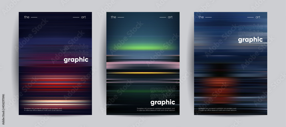 Fototapeta premium Abstract covers with Motion gradient. Blurred colors vector background.