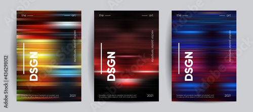 Abstract covers with Motion gradient. Blurred colors vector background.