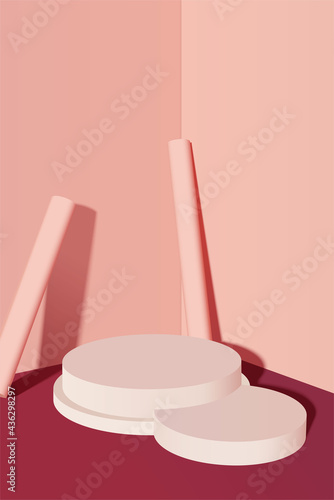 3D rendered podium for your product showcase. Vector 3d illustration.