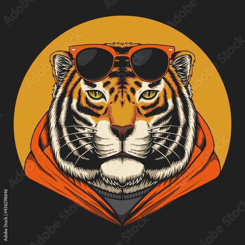 Cool tiger vector illustration