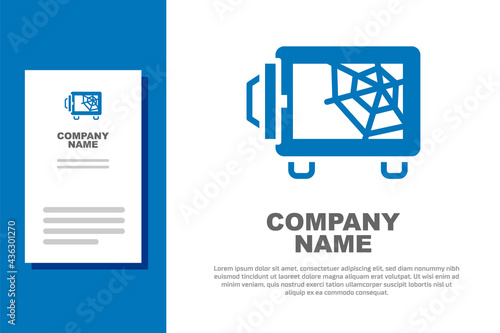 Blue Safe icon isolated on white background. The door safe a bank vault with a combination lock. Reliable Data Protection. Logo design template element. Vector