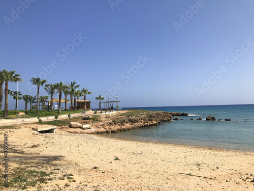 sea rocky bay with clear water and beautiful rocks. Paralimni. Protaras. Ayia Napa. Cyprus