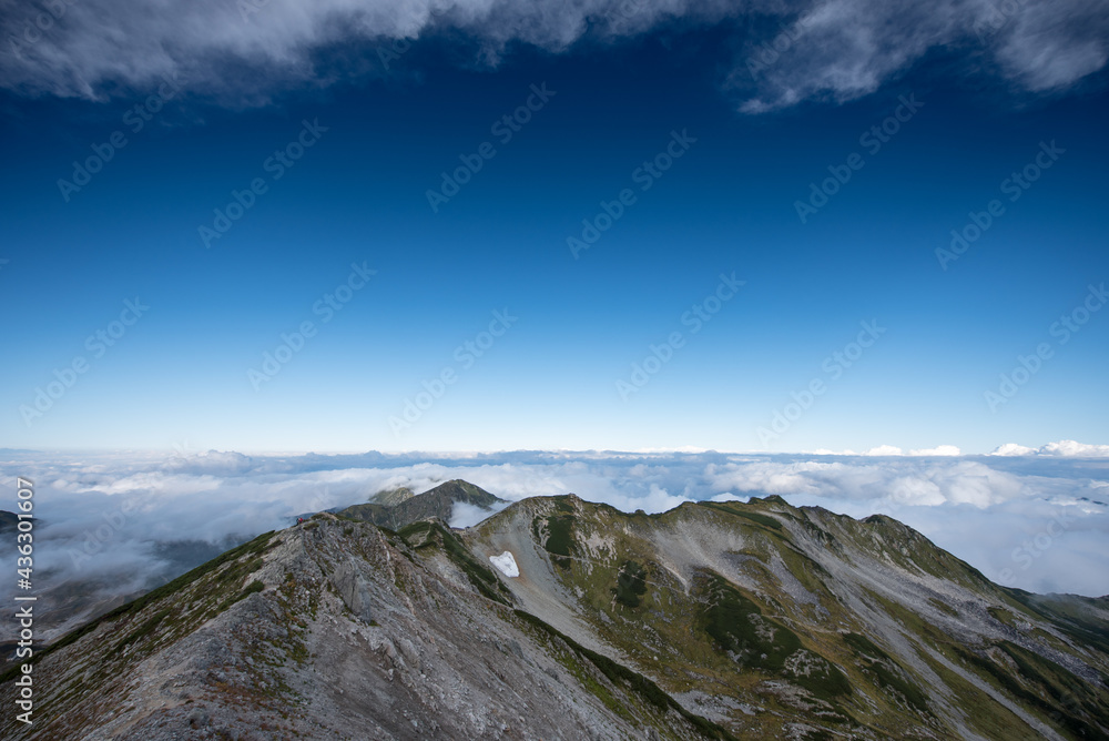 別山山頂からの眺め, 立山連峰, 北アルプストレッキング