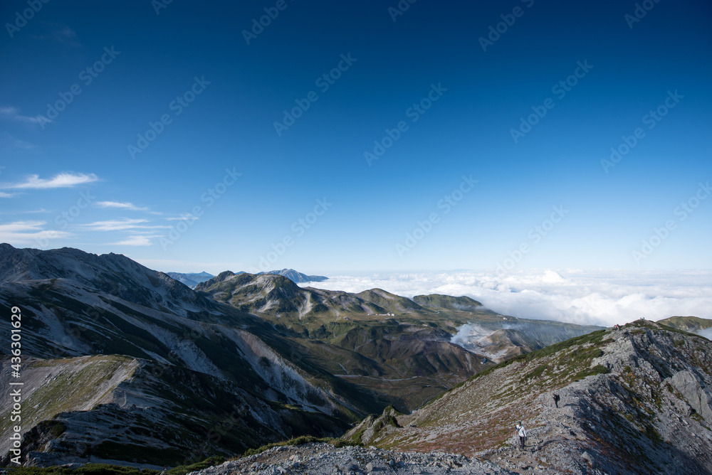 Fototapeta premium 別山山頂からの眺め, 立山連峰, 北アルプストレッキング