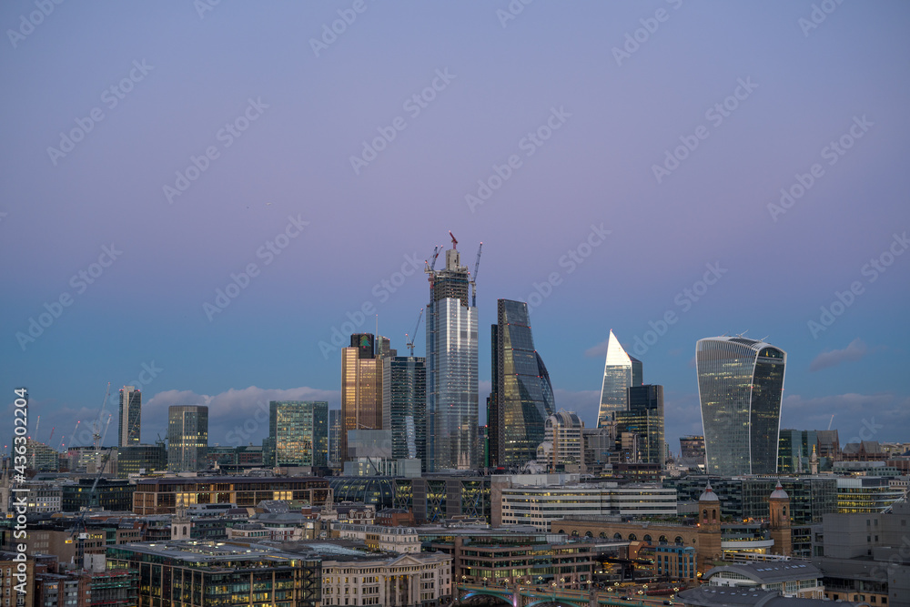 London's financial buildings stacked together