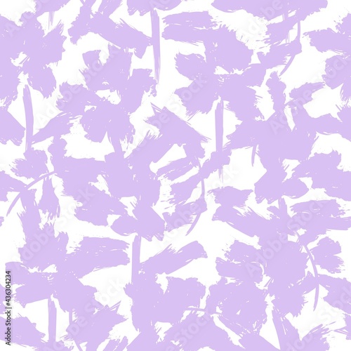 Purple Floral Brush strokes Seamless Pattern Background