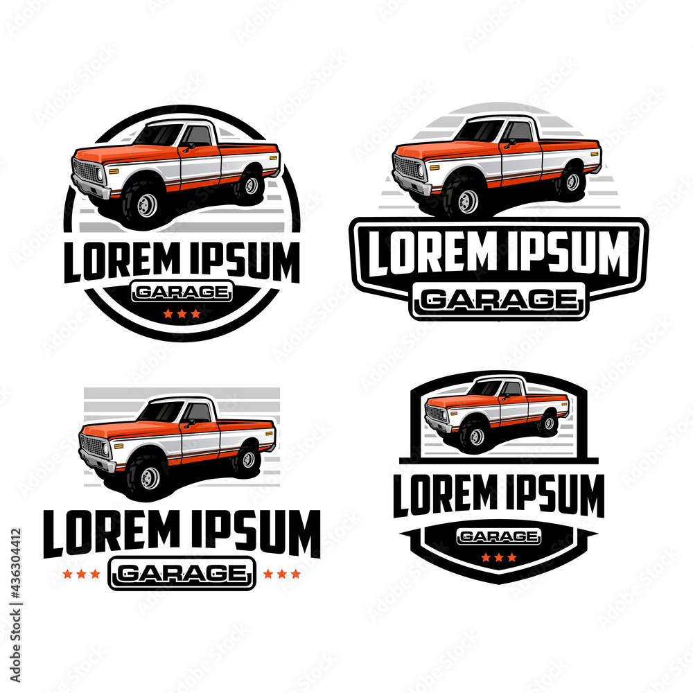 Pick up truck, truck badge logo template Pick up truck, truck badge logo template