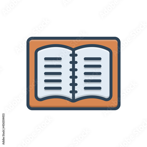Color illustration icon for notebook