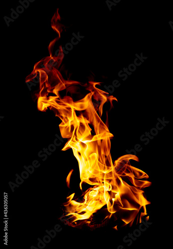 Flame of fire on a black © schankz