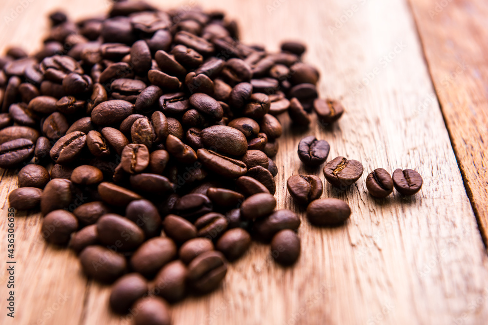 Closeup on coffee bean. Fresh roasted coffee beans Closeup on coffee bean. Fresh roasted coffee beans