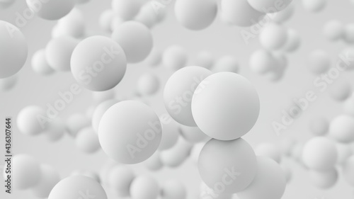 Fototapeta Naklejka Na Ścianę i Meble -  3d render abstract background with white spheres