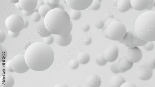 3d render abstract background with white spheres