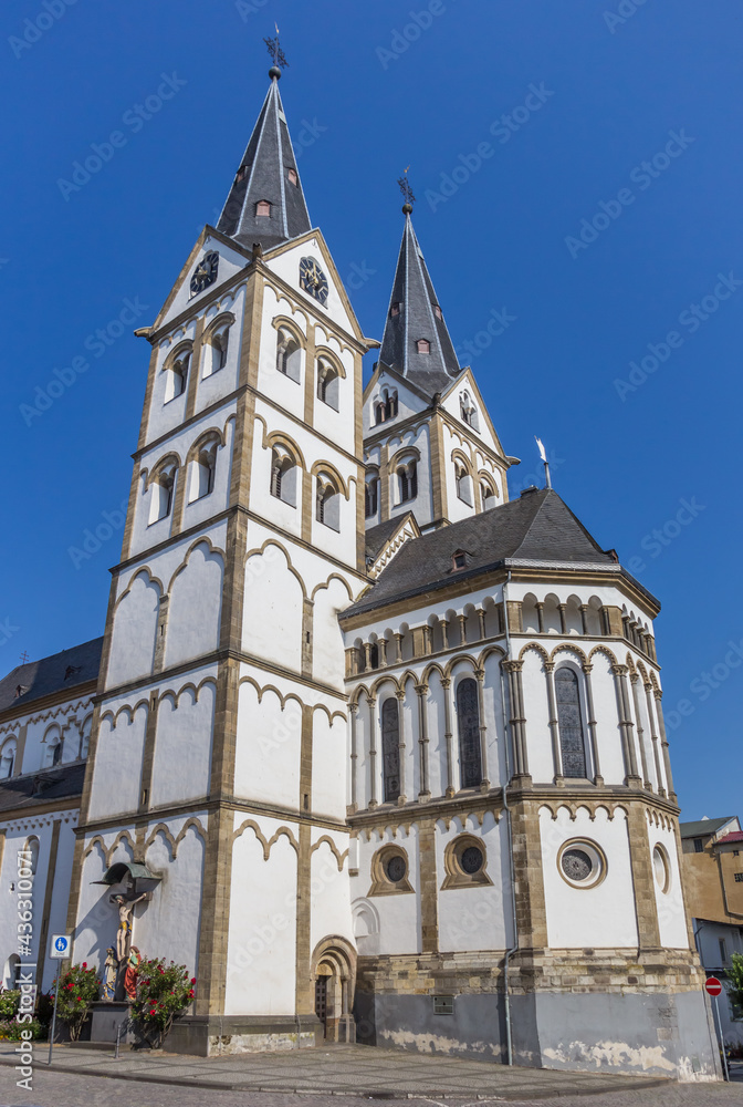 Basilika St. Severus church on the market square of Boppard, Germany