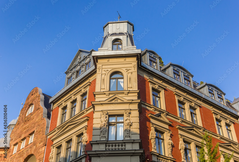Historic corner house in the center of Weimar, Germany