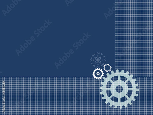 Abstract techno gear background with geometric colorful gear wheels. Space for gear text. Vector gears modern mechanism industrial concept. Technology gears background. Gears Vector illustration 