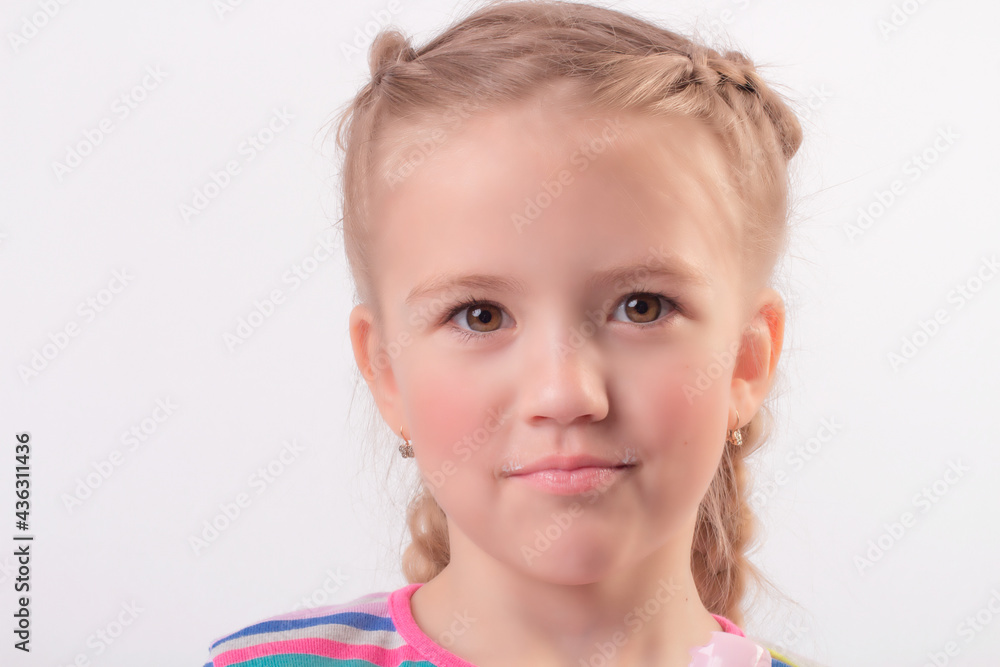 a little girl was drinking milk and it left a white mustache a little girl was drinking milk and it left a white mustache